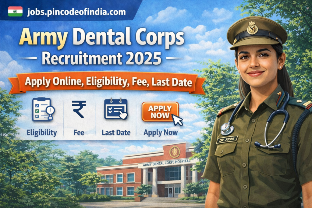 Army Dental Corps Recruitment 2025 Apply Online, Eligibility, Fee, Last Date