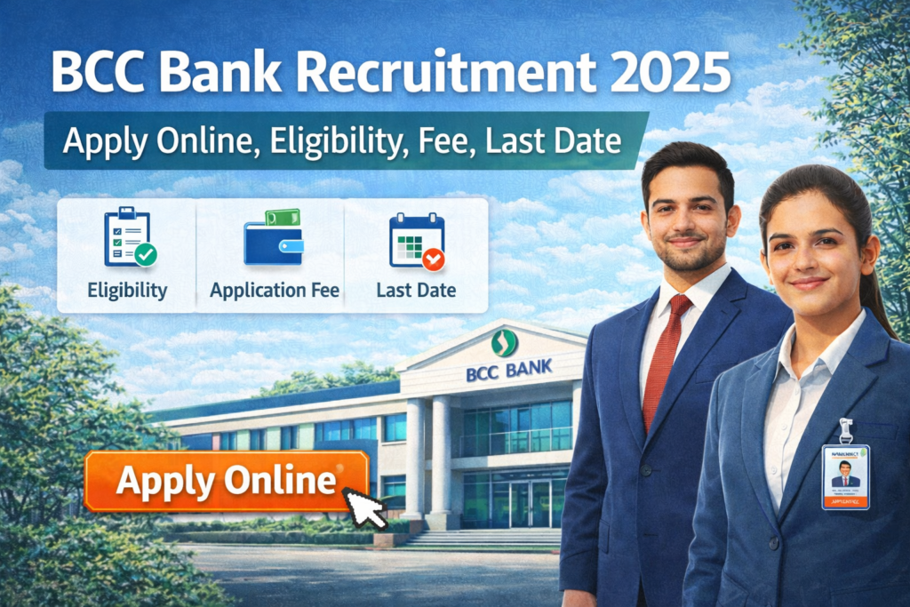 BCC Bank Recruitment 2025 Apply Online, Eligibility, Fee, Last Date
