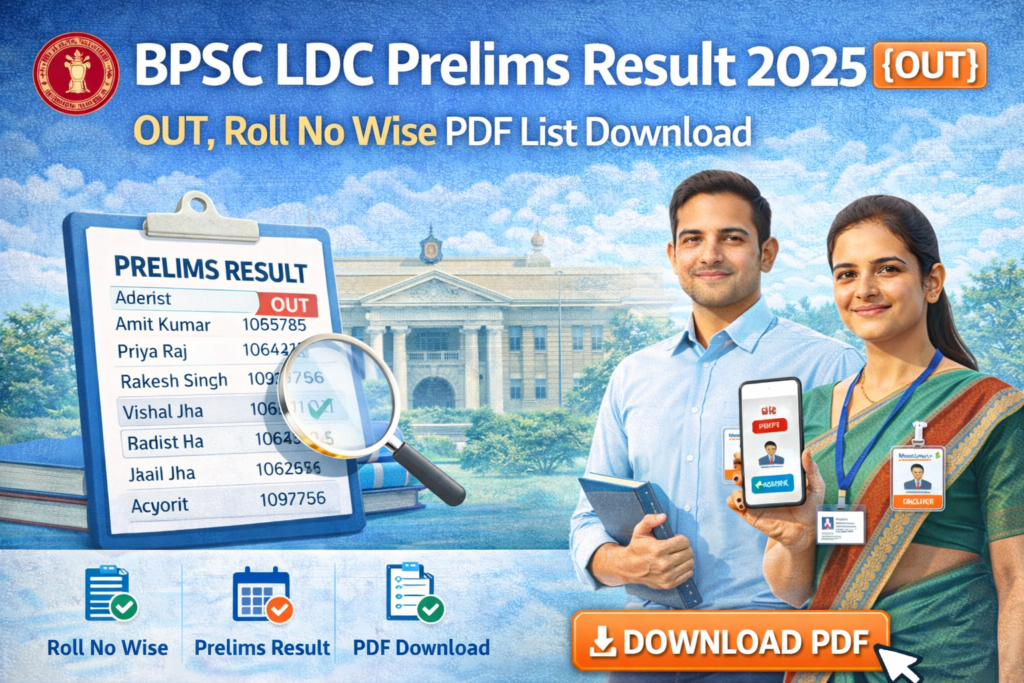 BPSC LDC Prelims Result 2025 OUT, Roll No Wise PDF List Download