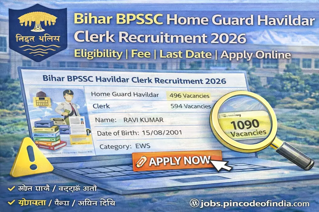 Bihar BPSSC Home Guard Havildar Clerk Recruitment 2026, Eligibility, Fee, Last Date, Apply Online