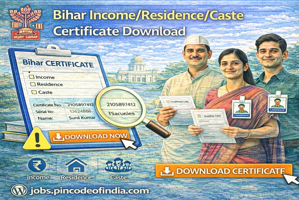 Bihar Income Residence Caste Certificate Download