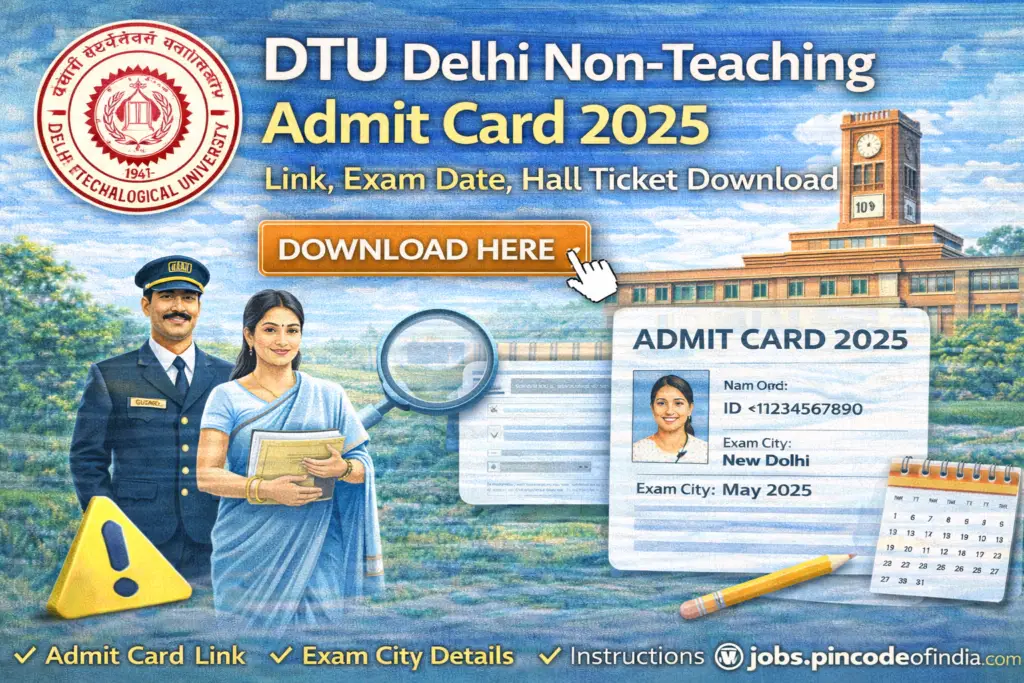 DTU Delhi Non-Teaching Admit Card 2025 Link, Exam Date, Hall Ticket Download