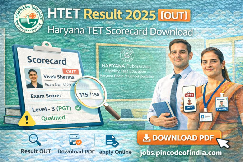 HTET Result 2025 Link, Haryana Teacher Eligibility Test Scorecard Download