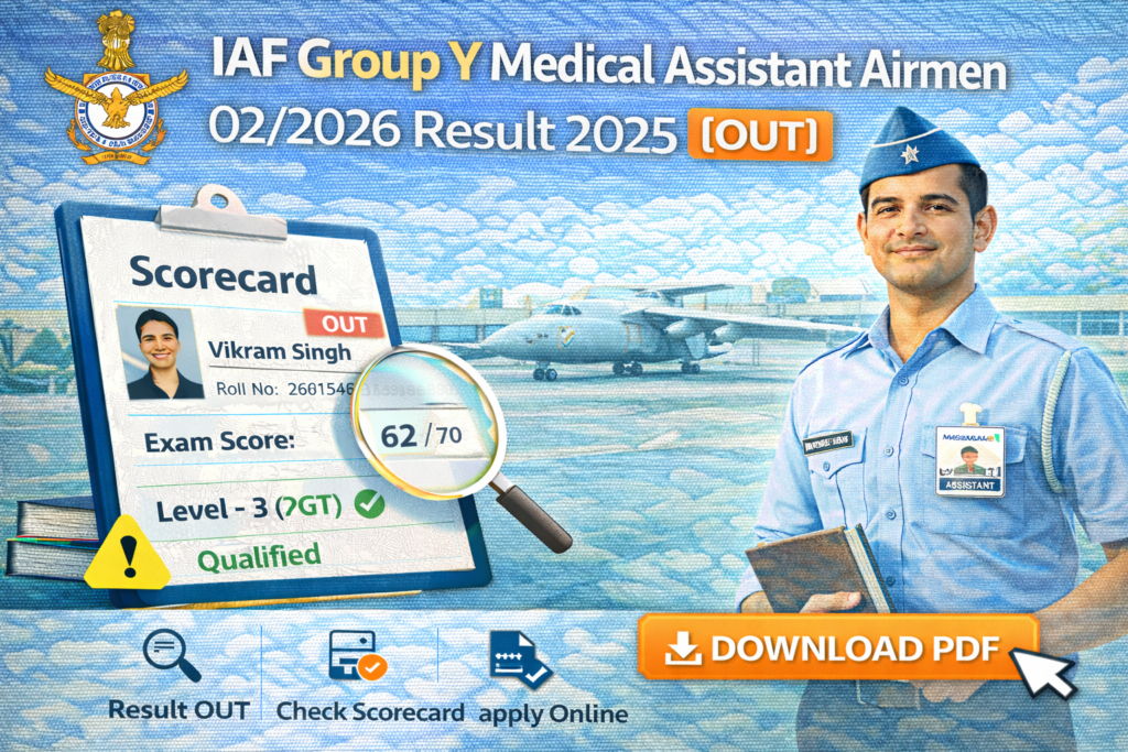 IAF Group Y Medical Assistant Airmen 02/2026 Result 2025 {OUT}
