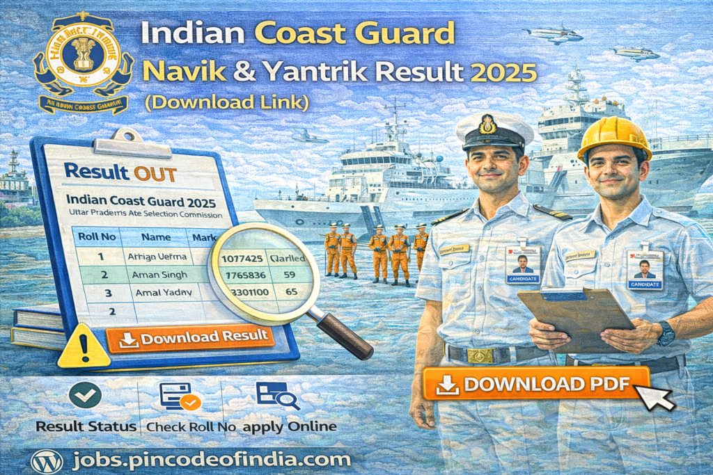 Indian Coast Guard Navik & Yantrik Result 2025 (Download Link)