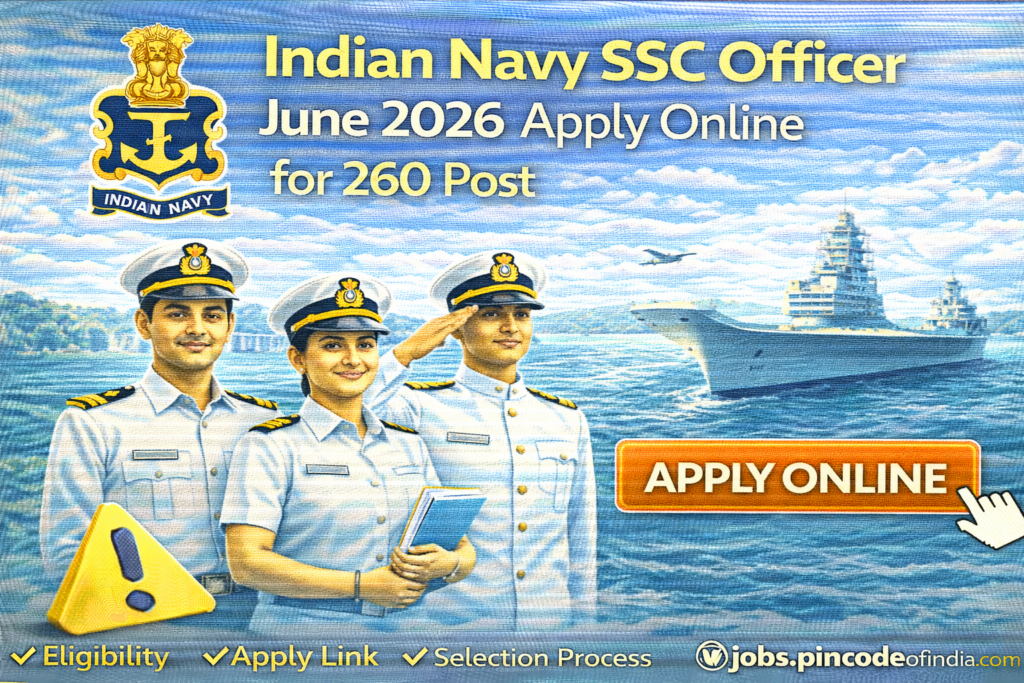 Indian Navy SSC Officer JAN 2027 Apply Online for 260 Post