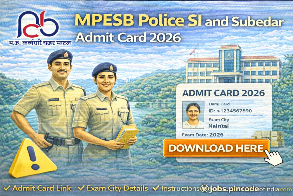 MPESB Police SI and Subedar Admit Card 2026