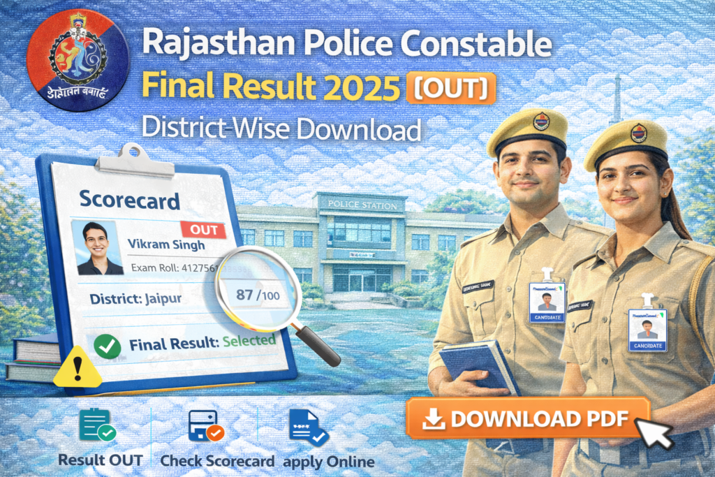 Rajasthan Police Constable Final Result 2025 [OUT] District Wise Download