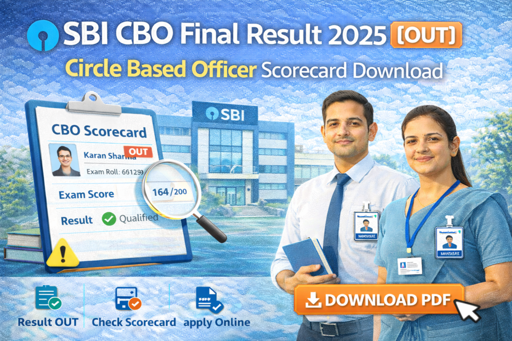 SBI CBO Final Result 2025 {OUT} Circle Based Officer Scorecard Download