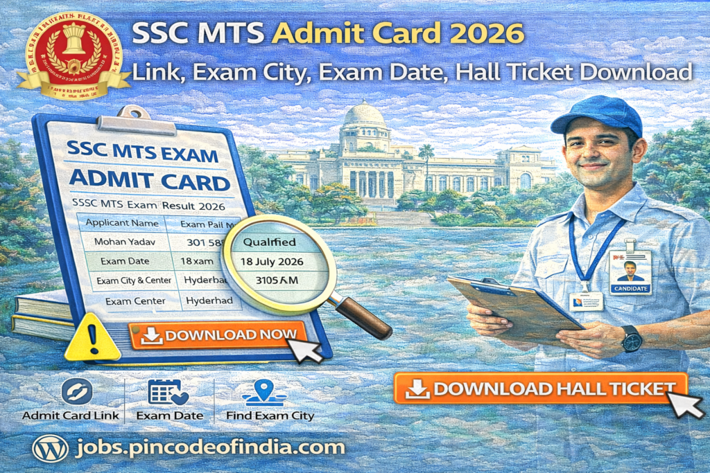 SSC MTS Admit Card 2026 Link, Exam City, Exam Date, Hall Ticket Download