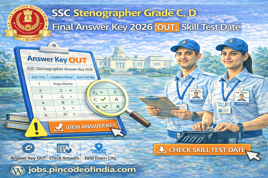 SSC Stenographer Grade C, D Final Answer Key 2026 OUT, Skill Test Date