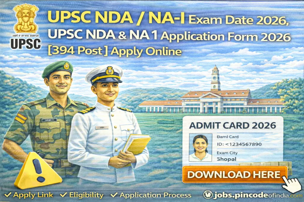 UPSC NDA & NA 1 Application Form 2026 [394 Post] Apply Online