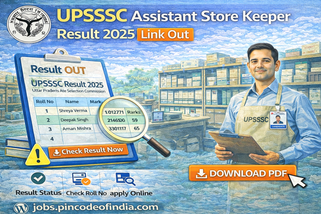 UPSSSC Assistant Store Keeper Result 2025 Link Out