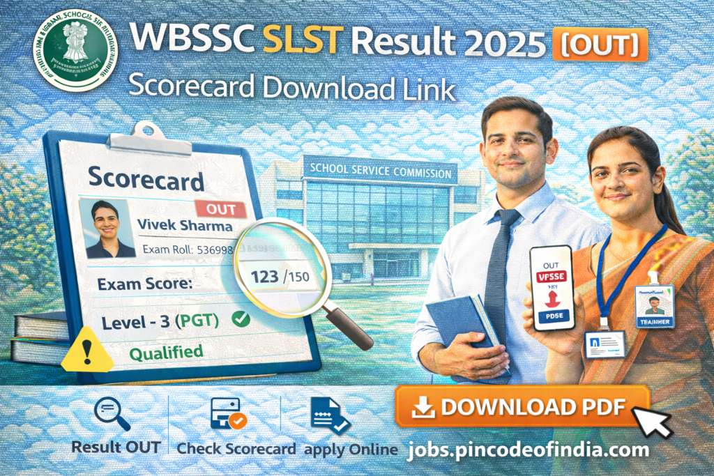 WBSSC SLST Result 2025 OUT, Scorecard Download Link