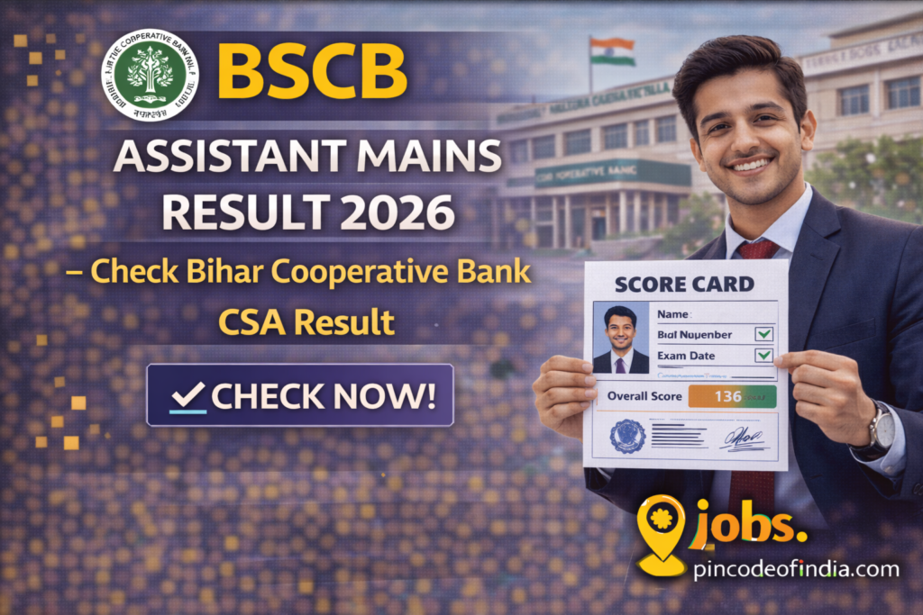 BSCB Assistant Mains Result 2026 Check Bihar Cooperative Bank CSA Result
