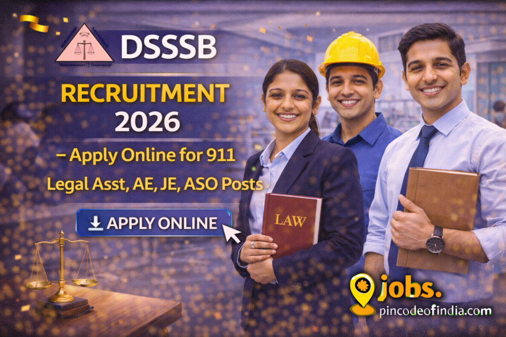 DSSSB Recruitment 2026 Apply Online for 911 Legal Asst, AE, JE, ASO Posts