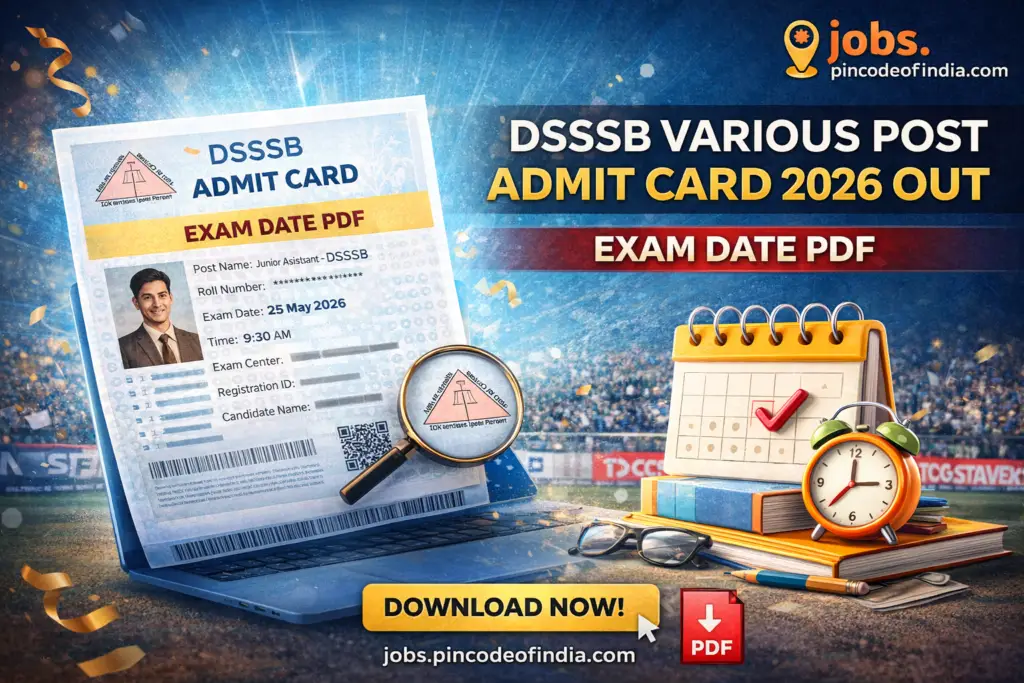 DSSSB Various Post Admit Card 2026 Out – Exam Date PDF