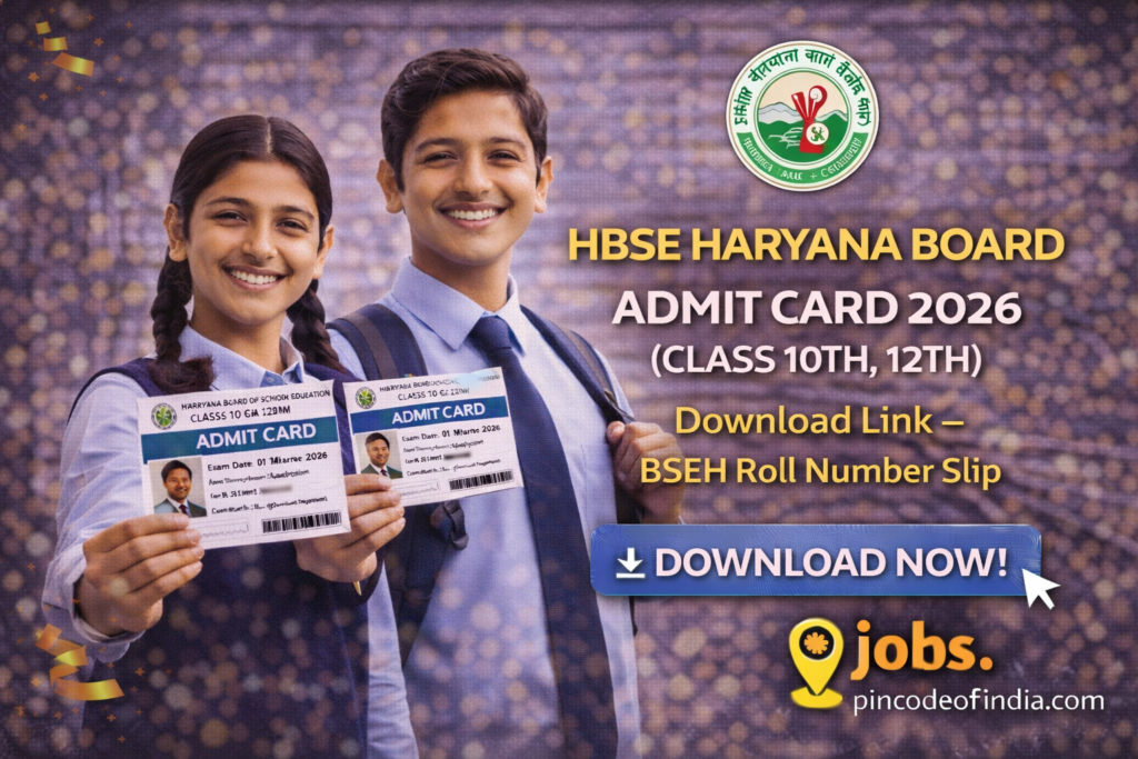 HBSE Haryana Board Admit Card 2026 (Class 10th, 12th) Download Link – BSEH Roll Number Slip