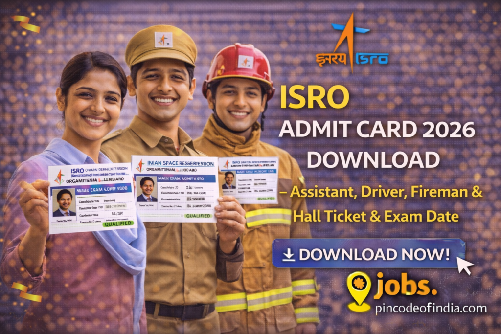 ISRO Admit Card 2026 Download – Assistant, Driver, Fireman & Cook Hall Ticket & Exam Date