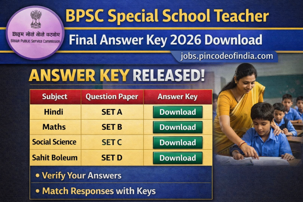 BPSC Special School Teacher Final Answer Key 2026 Download