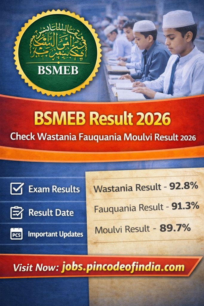 BSMEB Result 2026 Check Wastania Fauquania Moulvi Result 2026