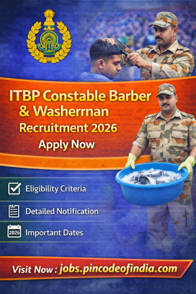 ITBP Constable Recruitment 2026 Apply Online Barber Washerman