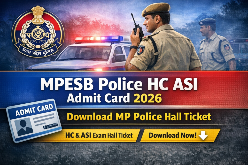 MPESB Police HC ASI Practical Exam Admit Card 2026 Download MP Police Practical Exam Admit Card