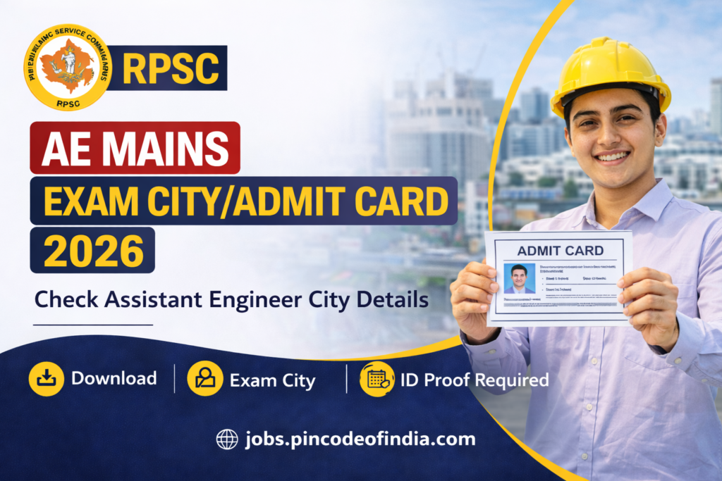 RPSC AE Mains Exam City 2026 Check Assistant Engineer City Details