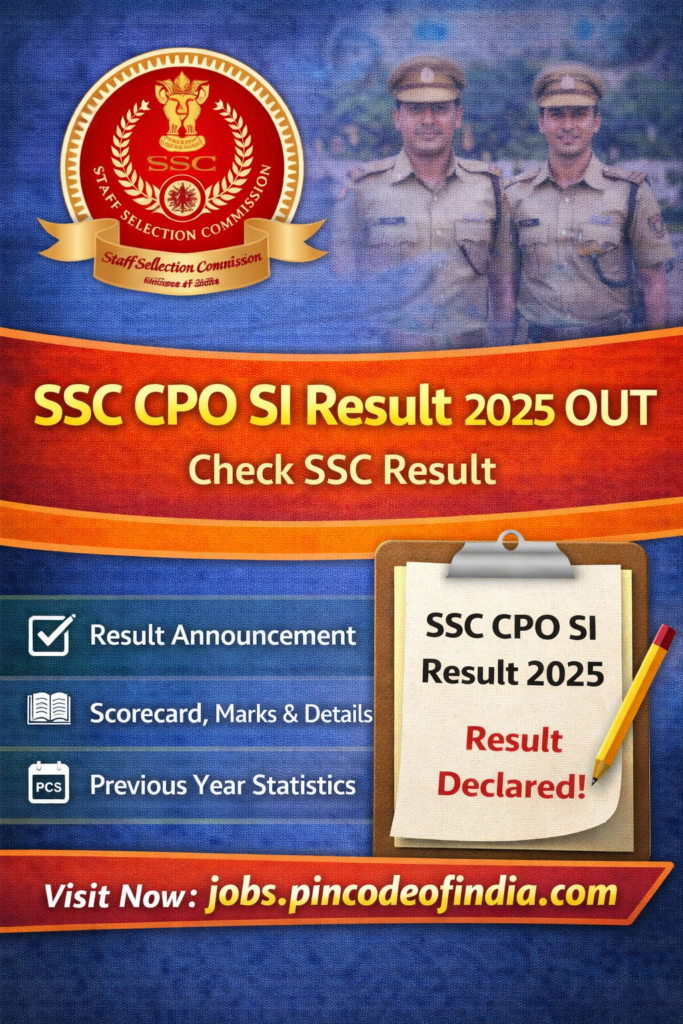 SSC CPO SI Result 2025
