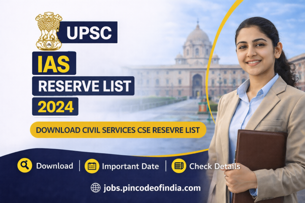 UPSC IAS Reserve List 2024 Download Civil Services CSE Reserve List