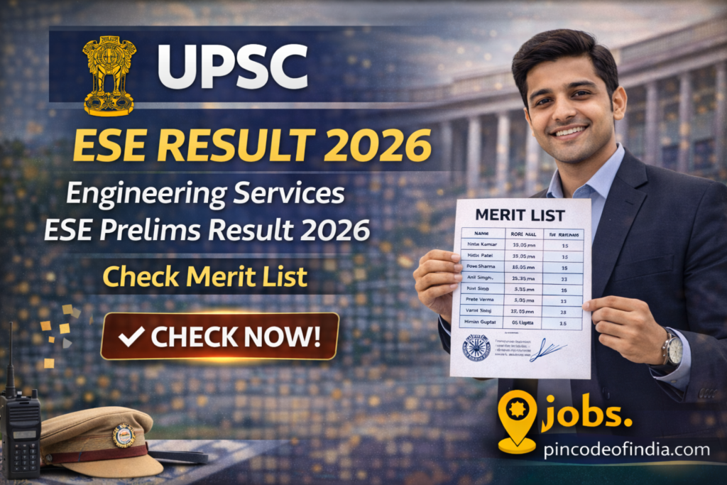UPSC ESE Result 2026: Engineering Services ESE Prelims Result 2026 Check Merit List