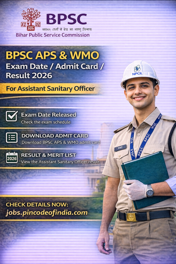 BPSC APS & WMO Exam Date 2026 For Assistant Sanitary Officer