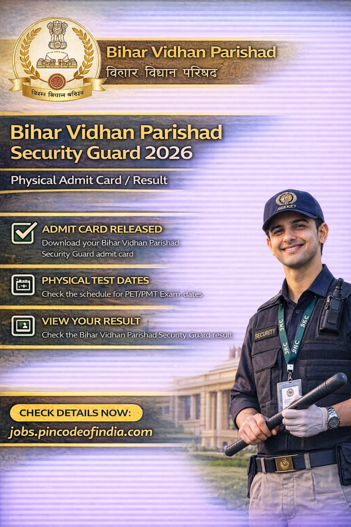 Bihar Vidhan Parishad Security Guard 2026 Final Result has been released on official website. Download final result for Bihar Vidhan Parishad Security Guard (Advt. No: 01/2023, 02/2023, 03/2023 & 04/2023).