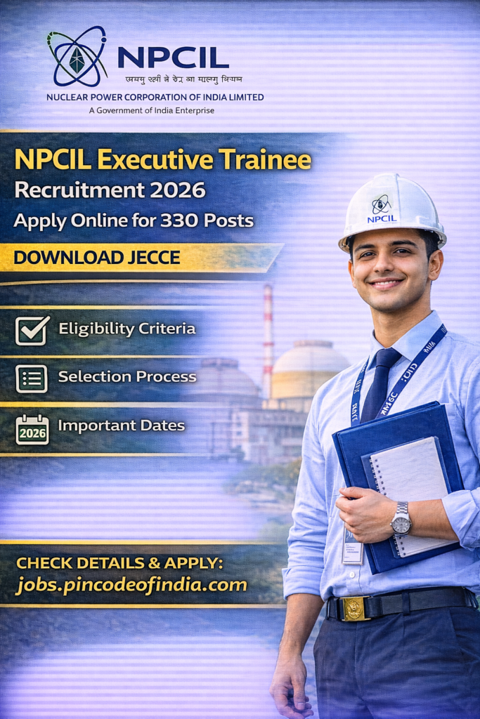 NPCIL Executive Trainee Recruitment 2026 Apply Online 330 Posts