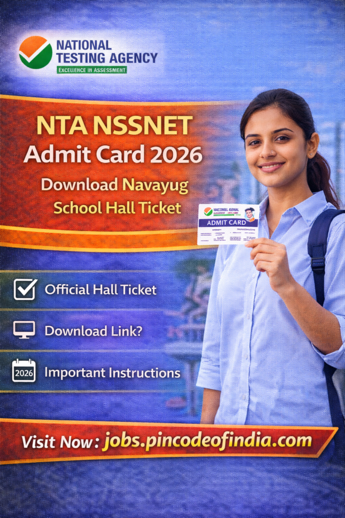 NTA NSSNET Admit Card 2026 Download Navayug School Hall Ticket