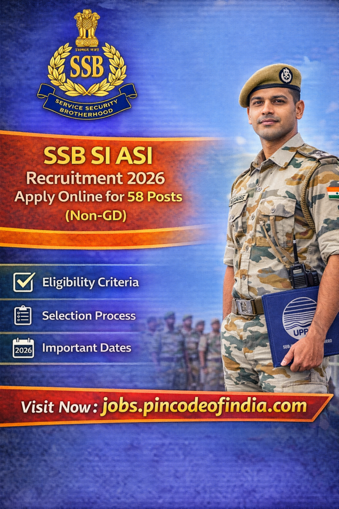 SSB SI ASI Recruitment 2026 PET/PST Admit Card released for 58 posts. Download Hall Ticket for SSB SI / ASI Non-GD PET/PST 2026.