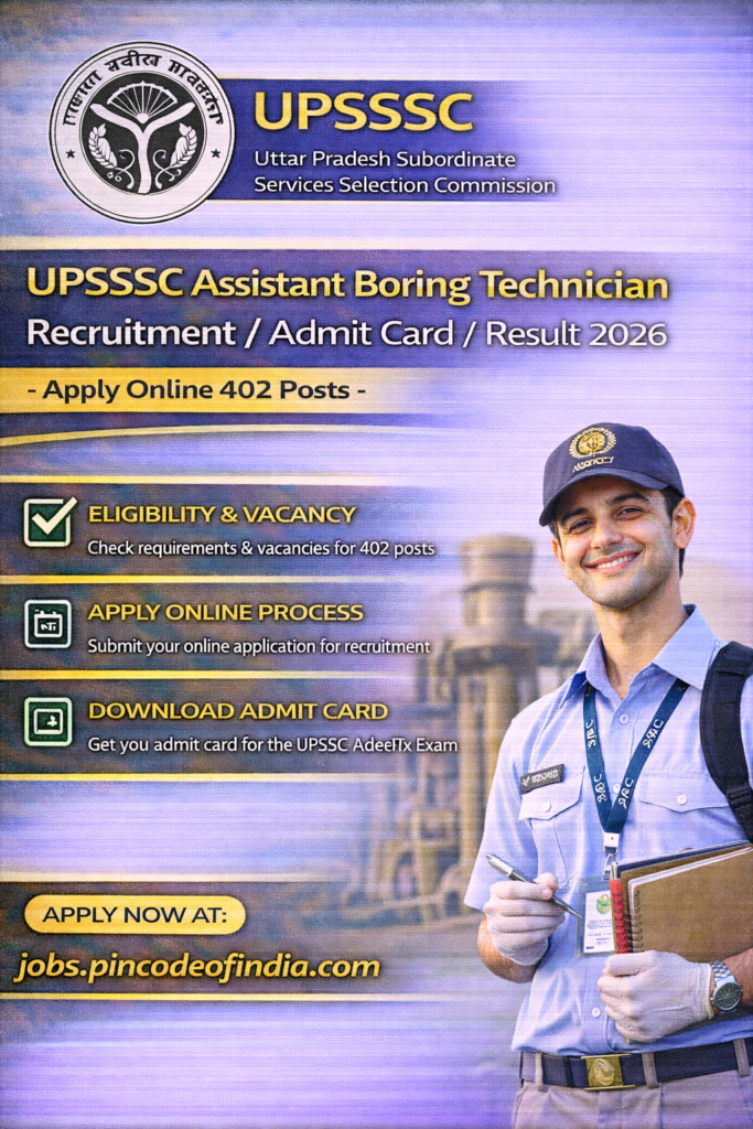 UPSSSC Assistant Boring Technician Recruitment 2026 Answer Key Out
