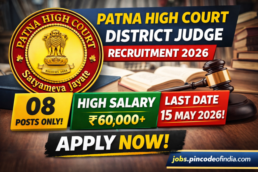 Patna High Court District Judge Recruitment 2026 🔥 Apply Online for 08 Posts | Last Date 15 May
