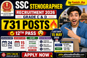 SSC Stenographer Recruitment 2026 ð¥ Apply Online 731 Posts | Last Date 15 May