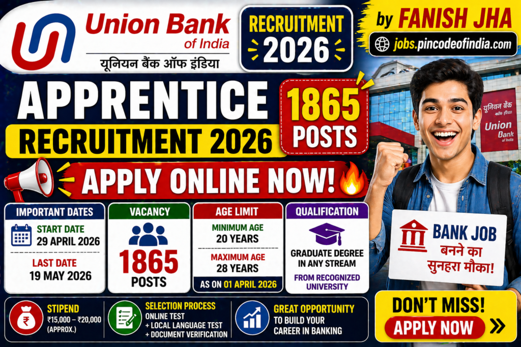 Union Bank Apprentice Recruitment 2026 released Result for 1865 posts. Check & Download Result for UBI Apprentice.