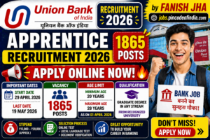 Union Bank Apprentice Recruitment 2026 🔥 Apply Online 1865 Posts | Last Date 19 May