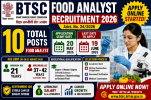 BTSC Food Analyst Recruitment 2026 🔥 Apply Online