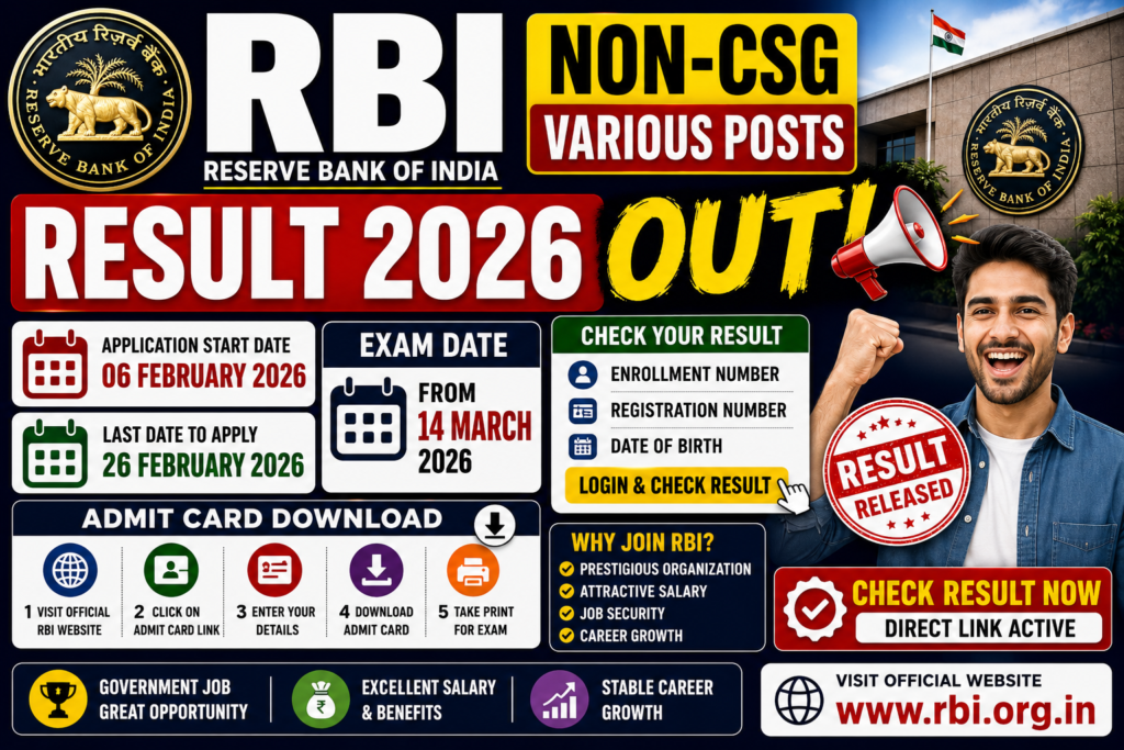 RBI Non-CSG Result 2026 🔥 OUT