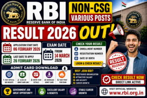 RBI Non-CSG Result 2026 🔥 OUT 1 RBI Non-CSG Result 2026 🔥 OUT