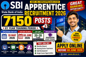 SBI Apprentice Recruitment 2026 🔥 Result Out 1 SBI Apprentice Recruitment 2026 🔥 7150 Posts