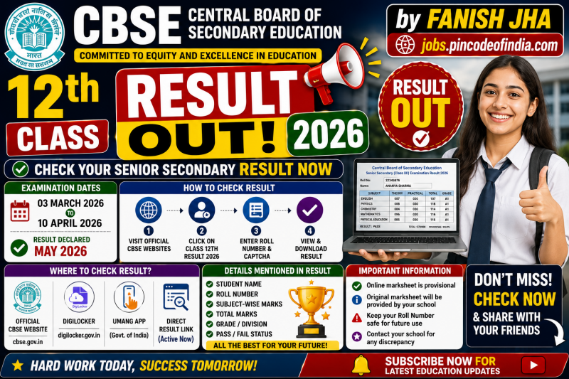 CBSE Class 12th Result 2026, CBSE Board Result, Senior Secondary Result, CBSE Result Link, CBSE Class 12