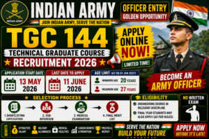 Indian Army TGC 144 Recruitment 2026 ð¥ Apply Online 1 Indian Army TGC 144 Recruitment 2026 ð¥ Apply Online