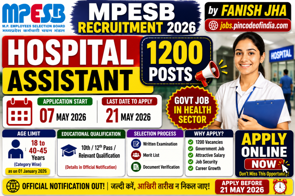 MPESB Hospital Assistant Recruitment 2026 🔥Admit Card Out