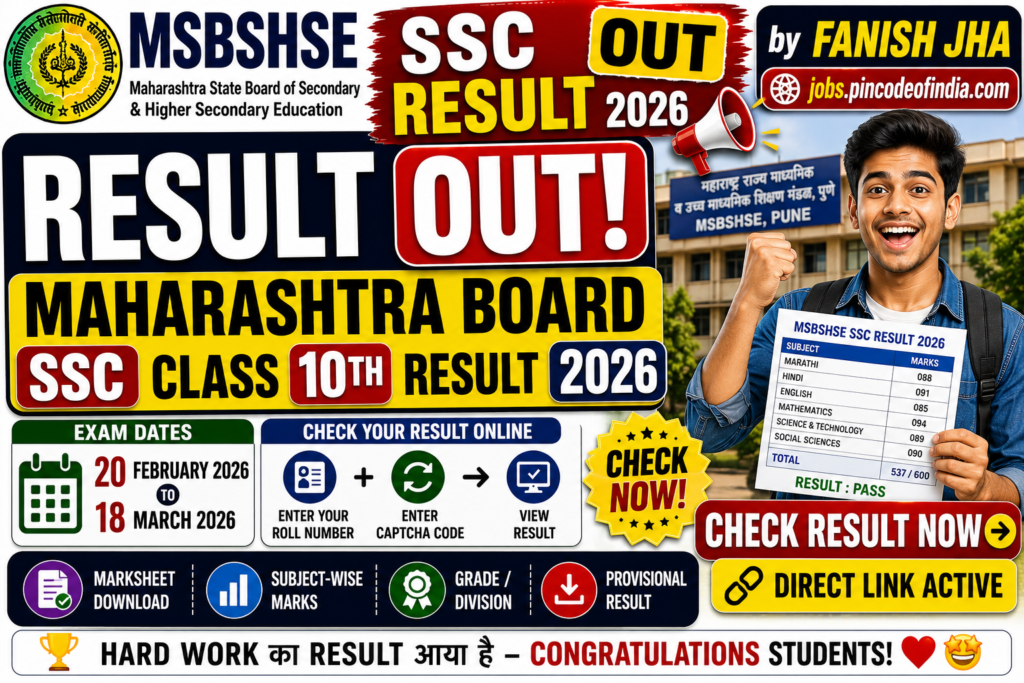 Maharashtra SSC Result 2026 ð¥ OUT | Check Class 10th Result Now