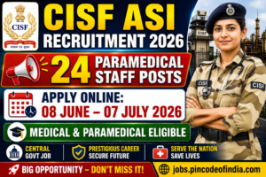 CISF ASI Paramedical Staff 2026 Recruitment - Apply Online for 24 Posts